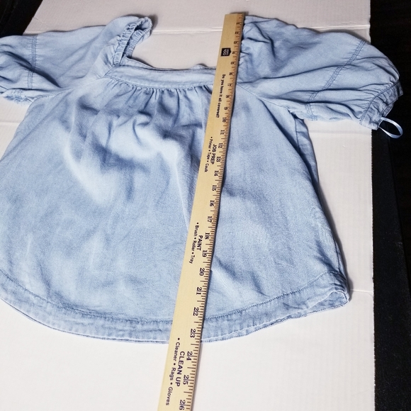 LOFT JEAN BLOUSE WITH PUFFED SLEEVES SIZE MEDIUM - Picture 6 of 13
